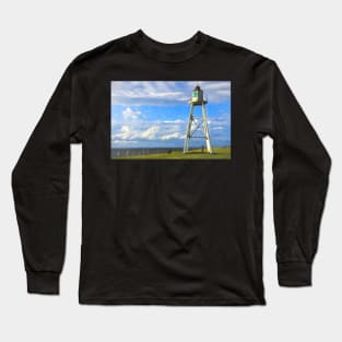 East Cote Lighthouse Silloth Digital Art Long Sleeve T-Shirt
